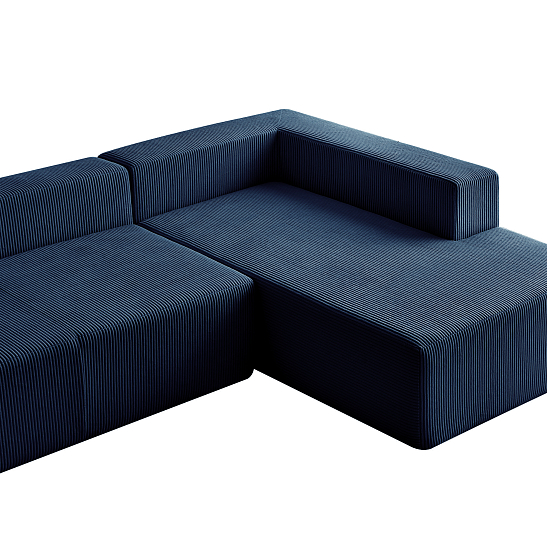 Модульный бескаркасный диван S052 синий, размер 350×180×82&nbsp;см