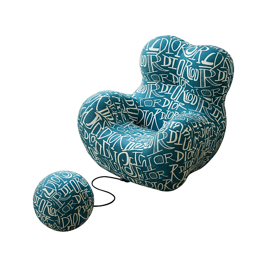 Бескаркасное кресло S023 синий, размер 121×90×102&nbsp;см