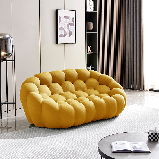 Бескаркасный диван S022 желтый, размер 188×73×106&nbsp;см