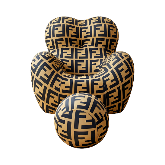 Бескаркасное кресло S023 черно-желтый, размер 121×90×102&nbsp;см