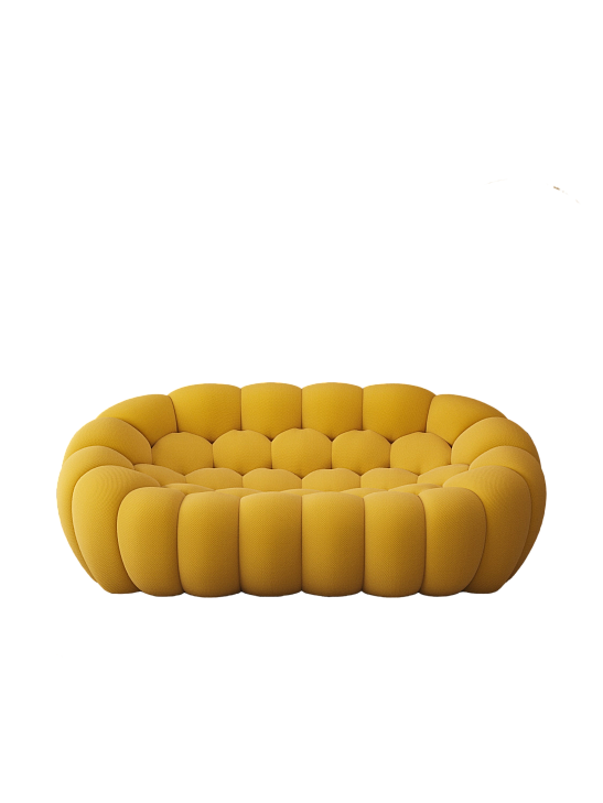 Бескаркасный диван S022 желтый, размер 188×73×106&nbsp;см