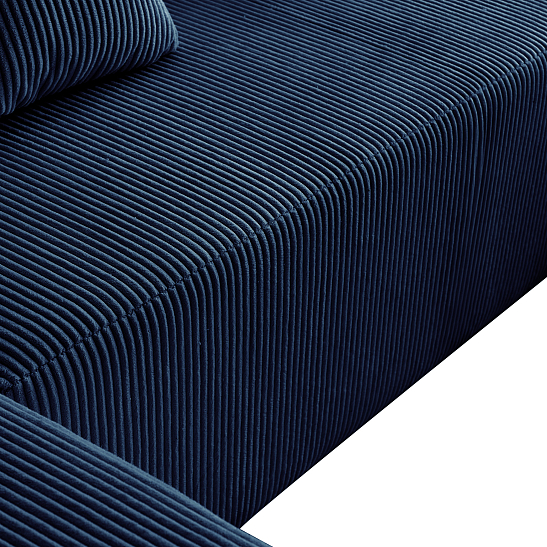 Модульный бескаркасный диван S052 синий, размер 350×180×82&nbsp;см