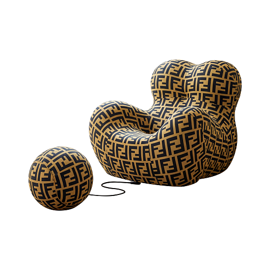 Бескаркасное кресло S023 черно-желтый, размер 121×90×102&nbsp;см