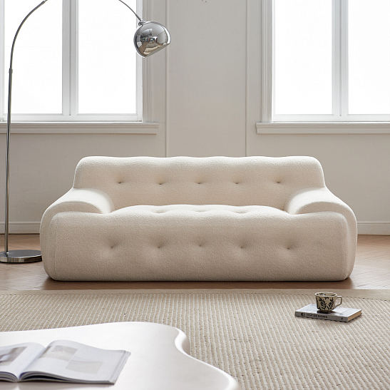 Бескаркасный диван S041 бежевый, размер 180×65×105&nbsp;см