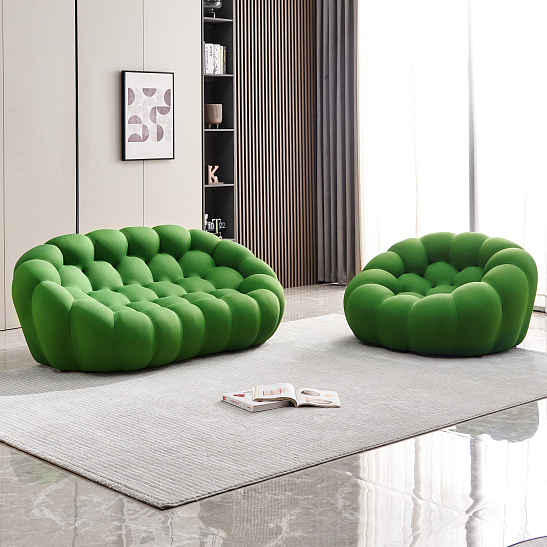 Бескаркасный диван S022 зеленый, размер 188×73×106&nbsp;см