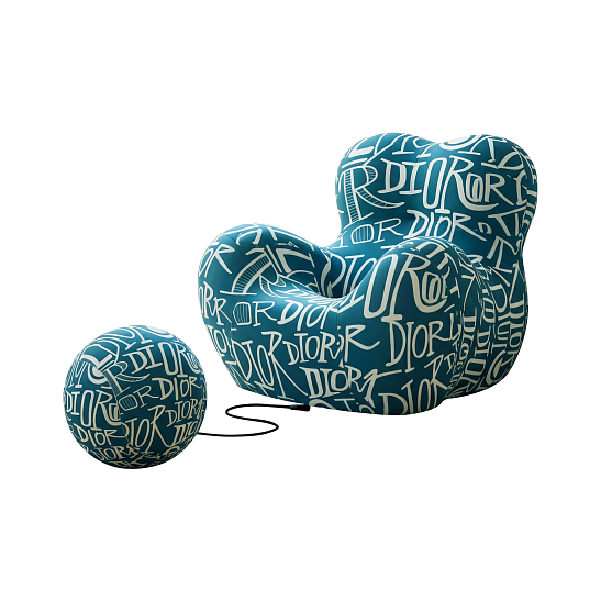 Бескаркасное кресло S023 синий, размер 121×90×102&nbsp;см