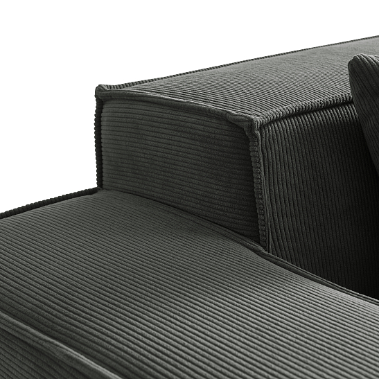 Угловой бескаркасный диван S044 серый, размер 277×65×164&nbsp;см