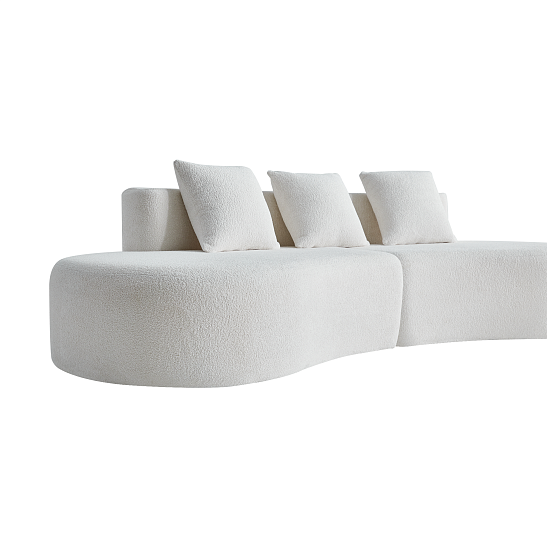 Модульный бескаркасный диван S077 белый, размер 277×103×68&nbsp;см
